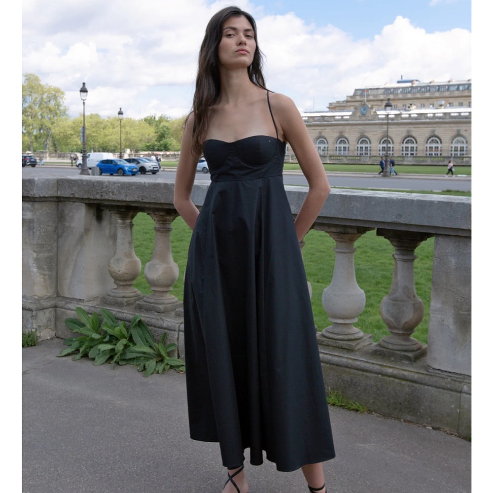 Black A-Line 100% cotton dress